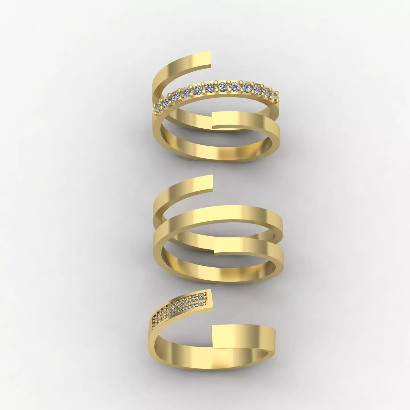 Twisted rings  3D print model_0