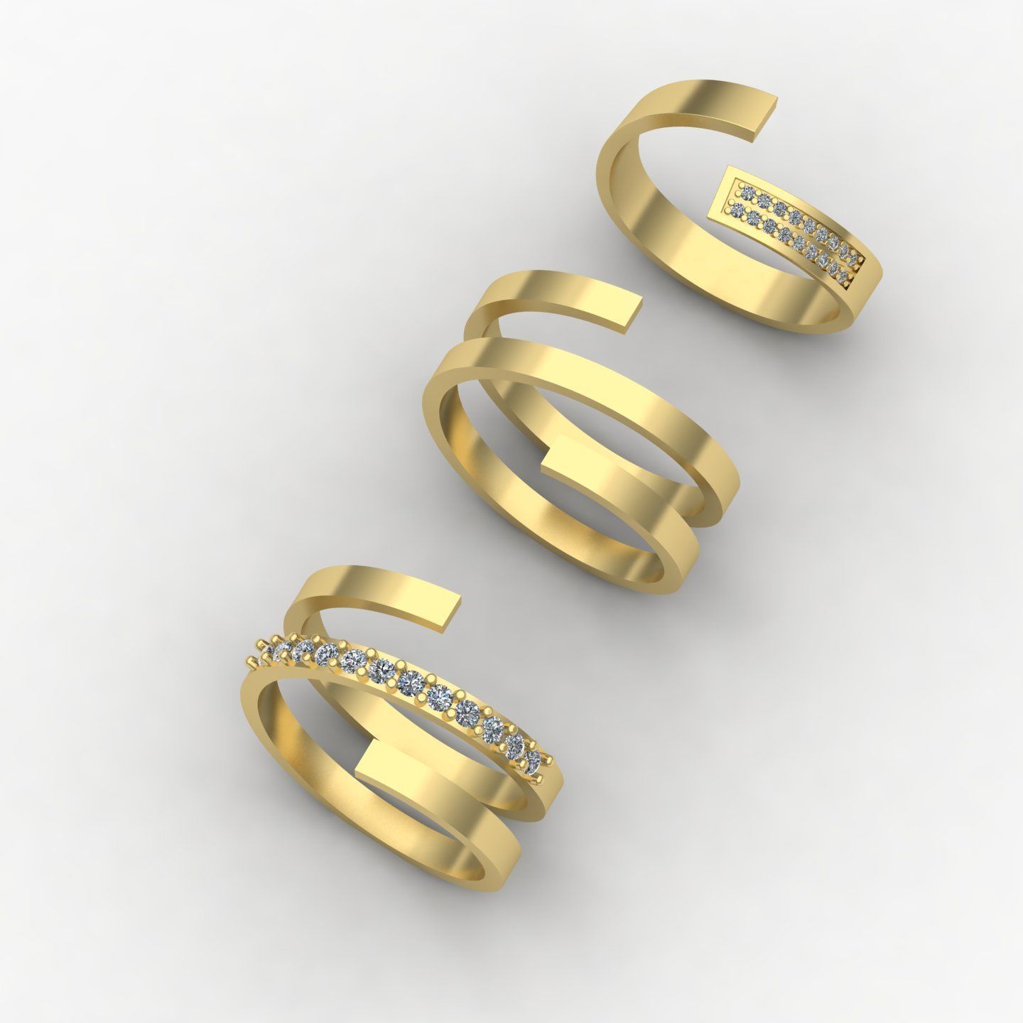 Twisted rings  3D print model_6