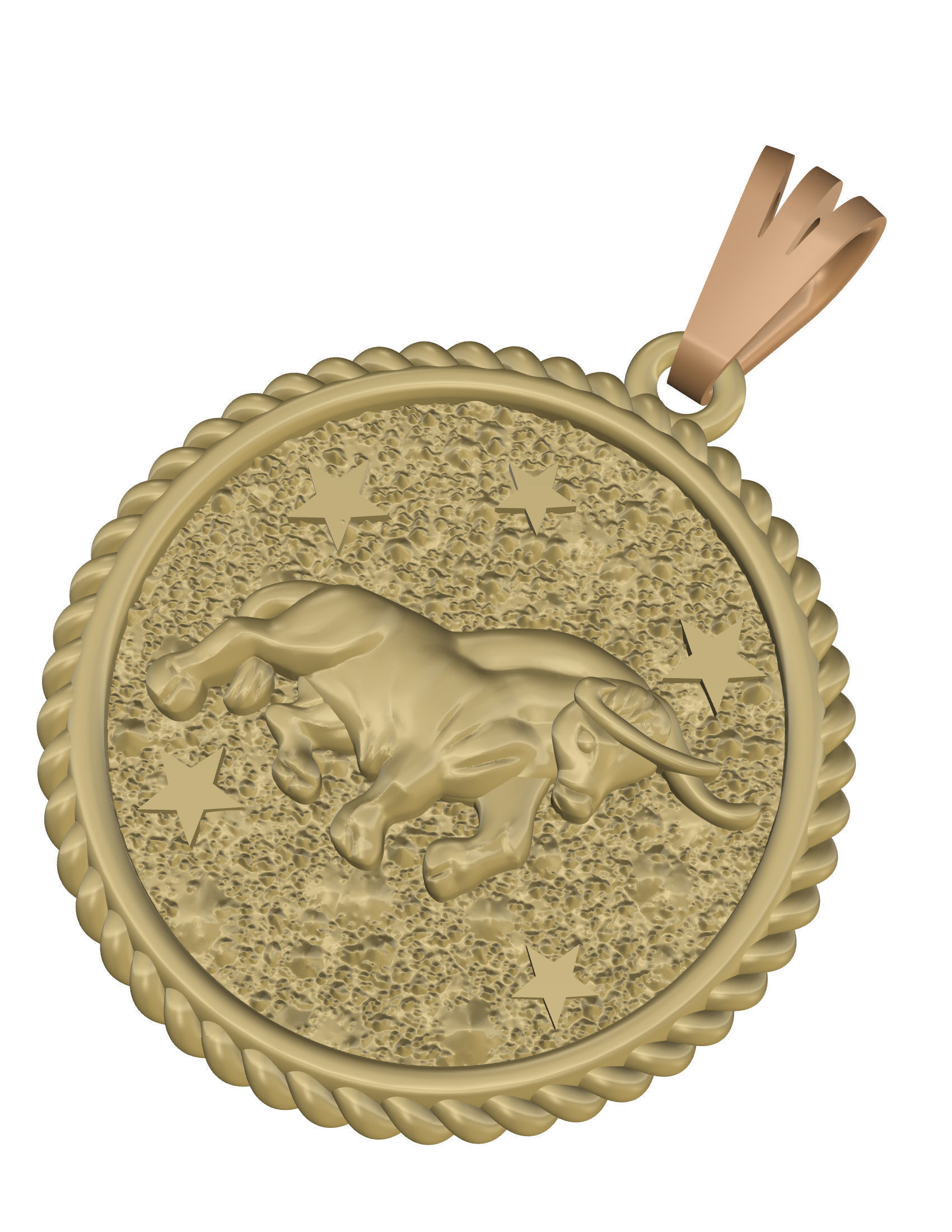 Horoscope Taurus Bull pendant 3D print model_19