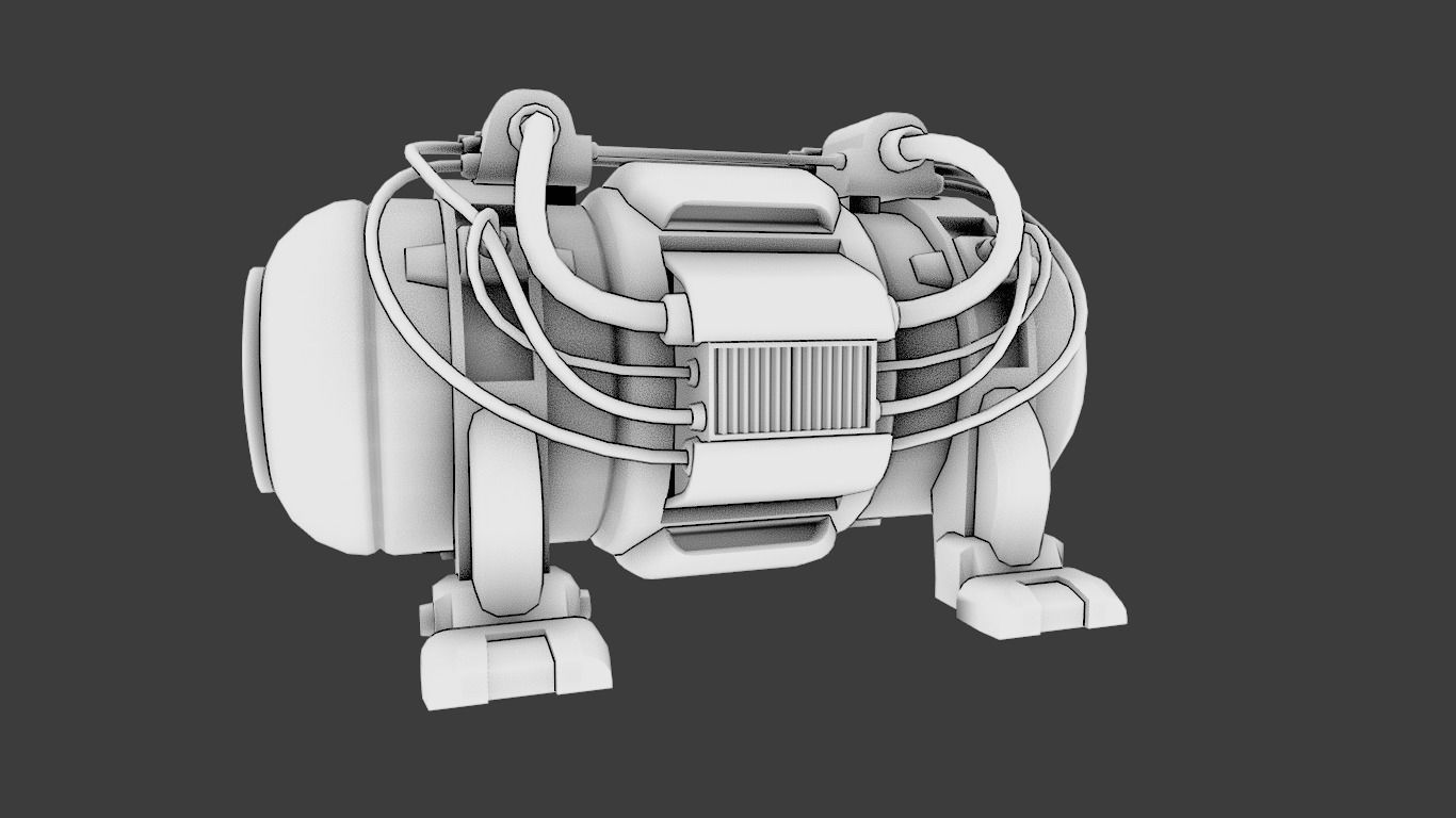 Sci FI Motor 3D Model  Low-poly 3D model_13
