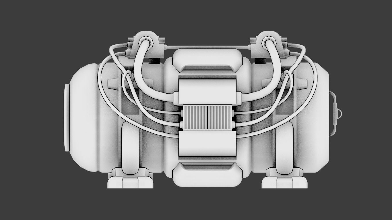 Sci FI Motor 3D Model  Low-poly 3D model_10