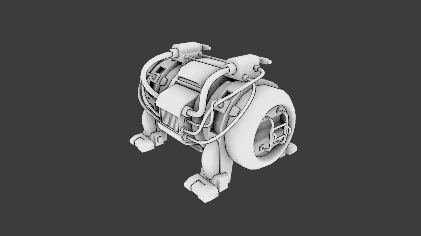 Sci FI Motor 3D Model  Low-poly 3D model_12