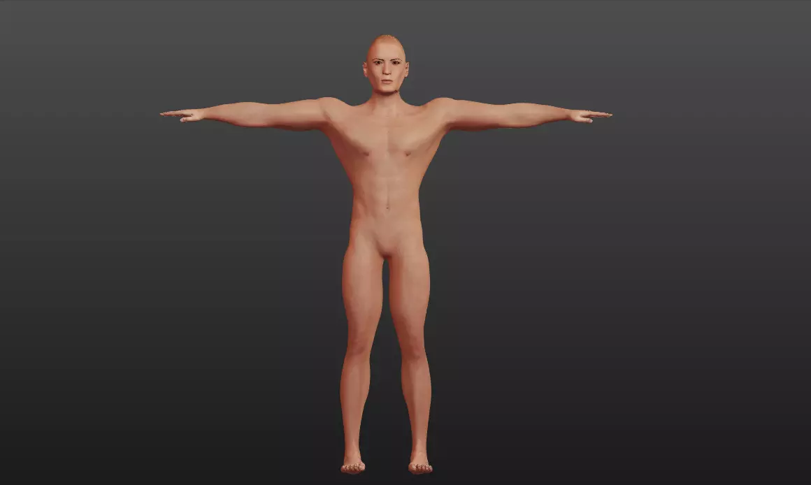 a 25 years old male model 3D model_0