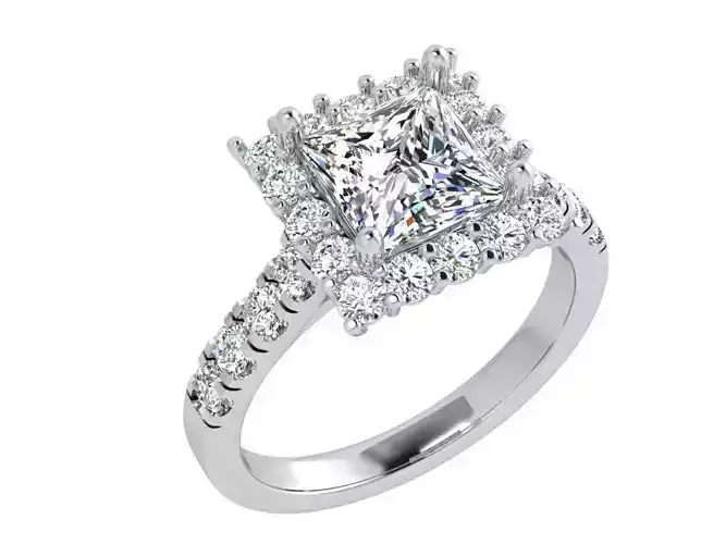 Square Halo Ring 4187