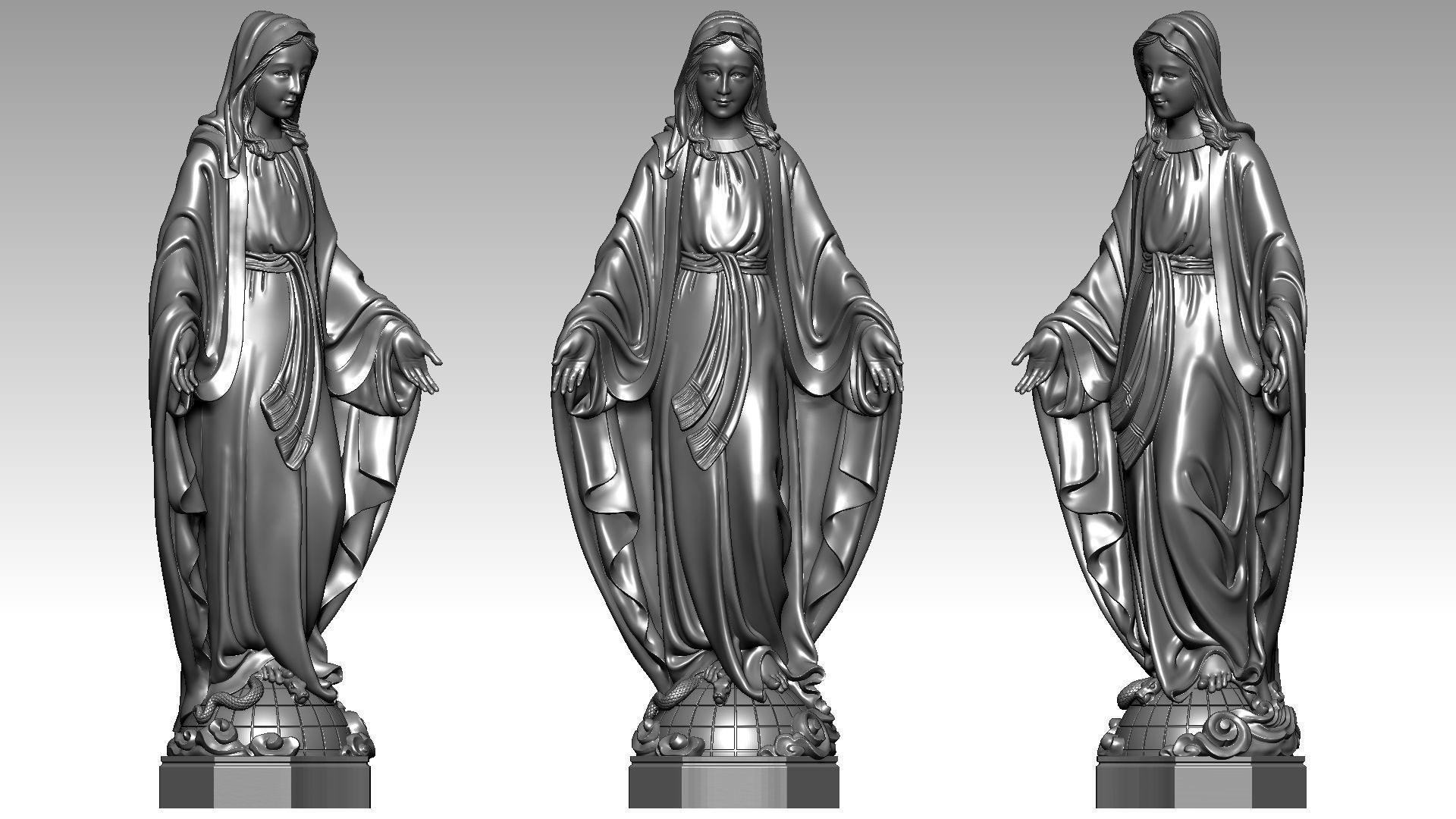 Virgin Mary of Grace 3D print model_4