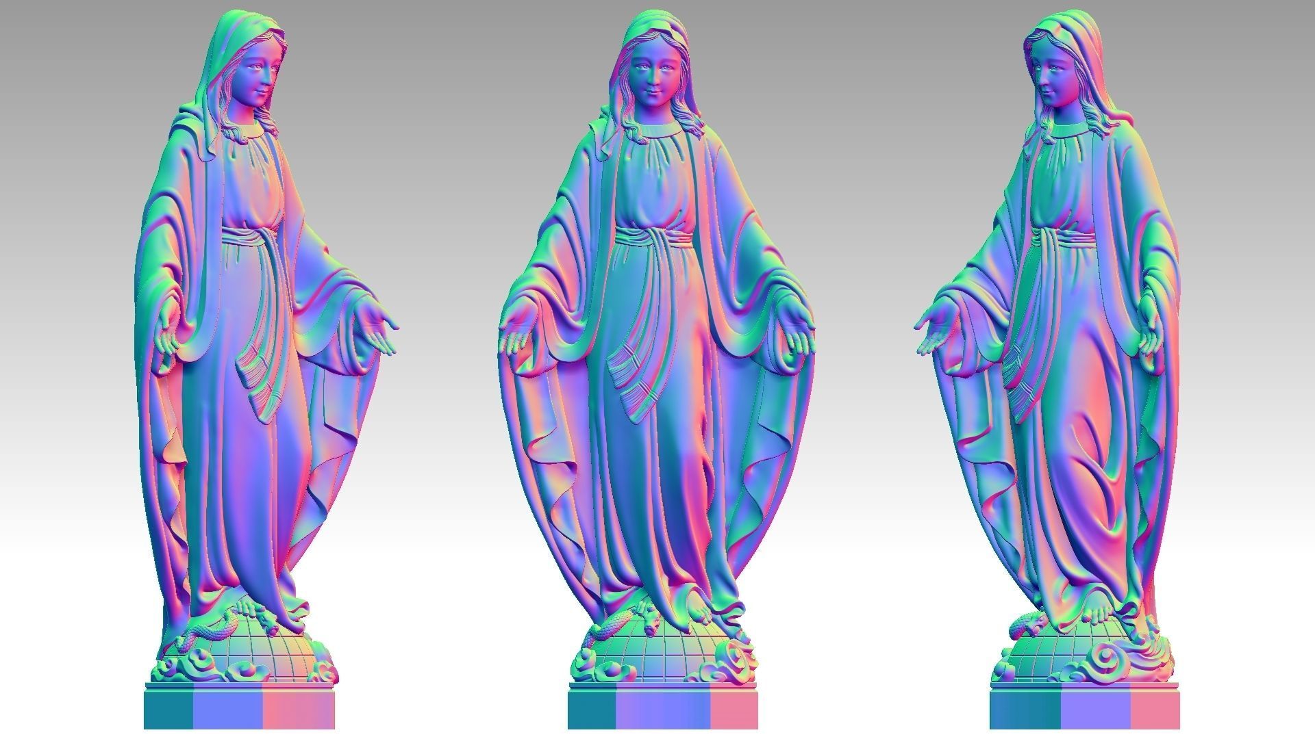 Virgin Mary of Grace 3D print model_2