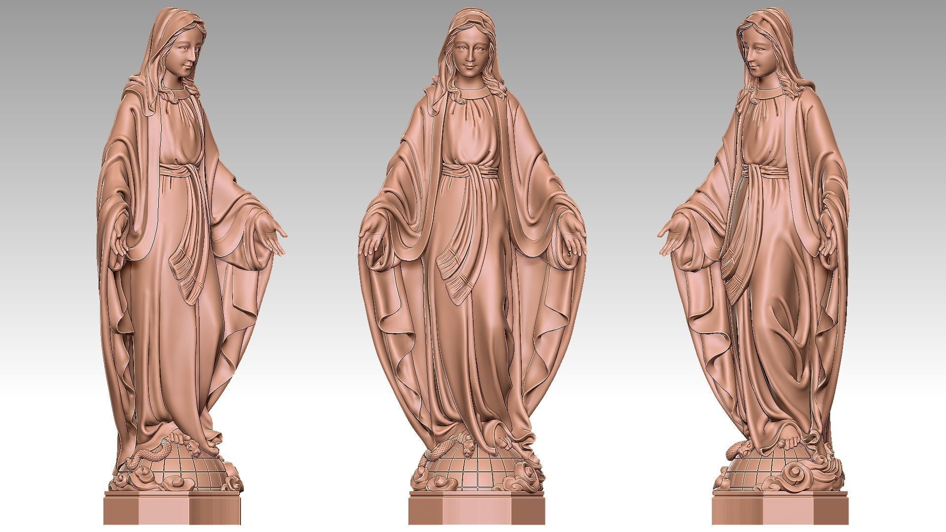Virgin Mary of Grace 3D print model_11
