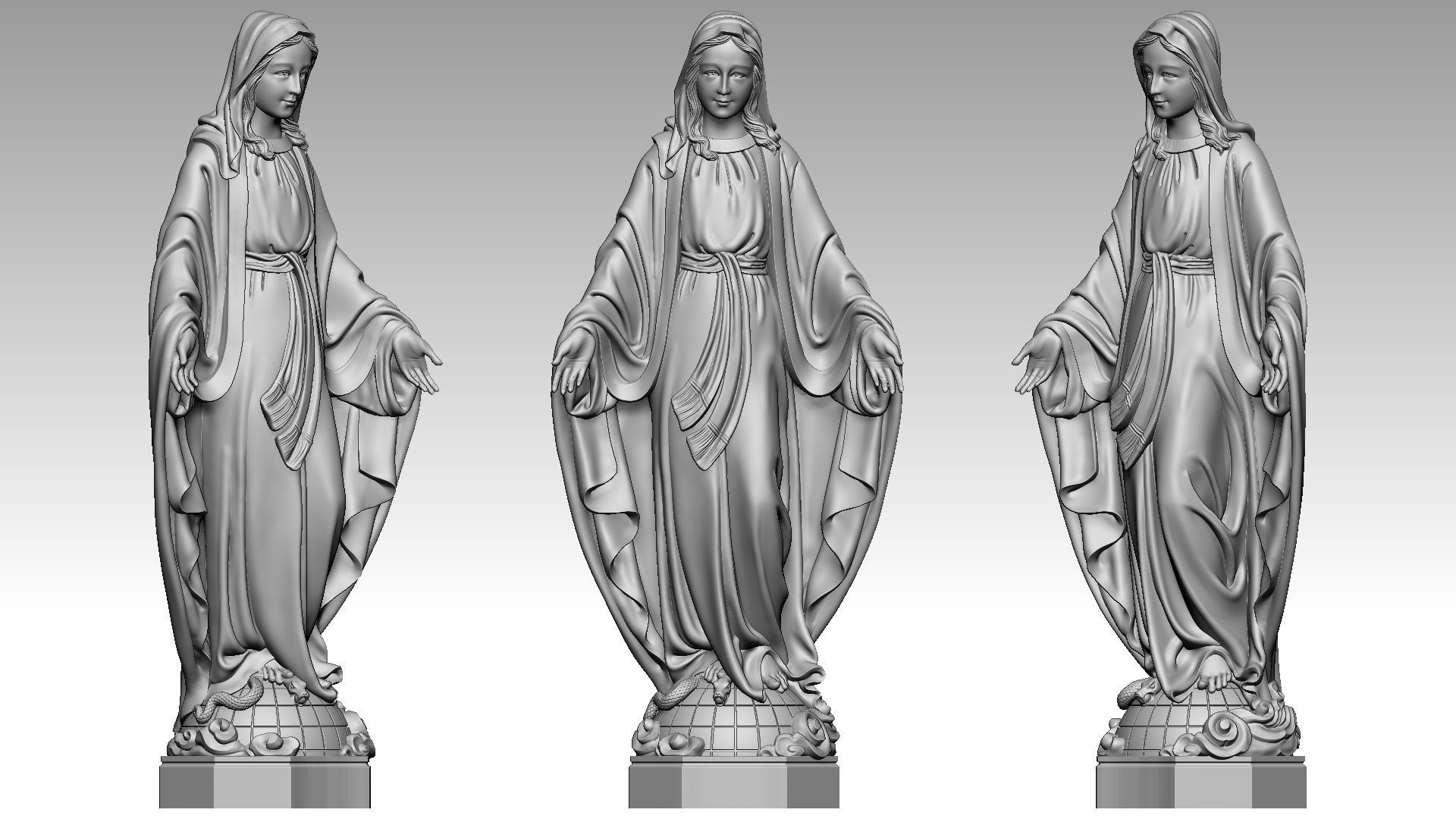 Virgin Mary of Grace 3D print model_1