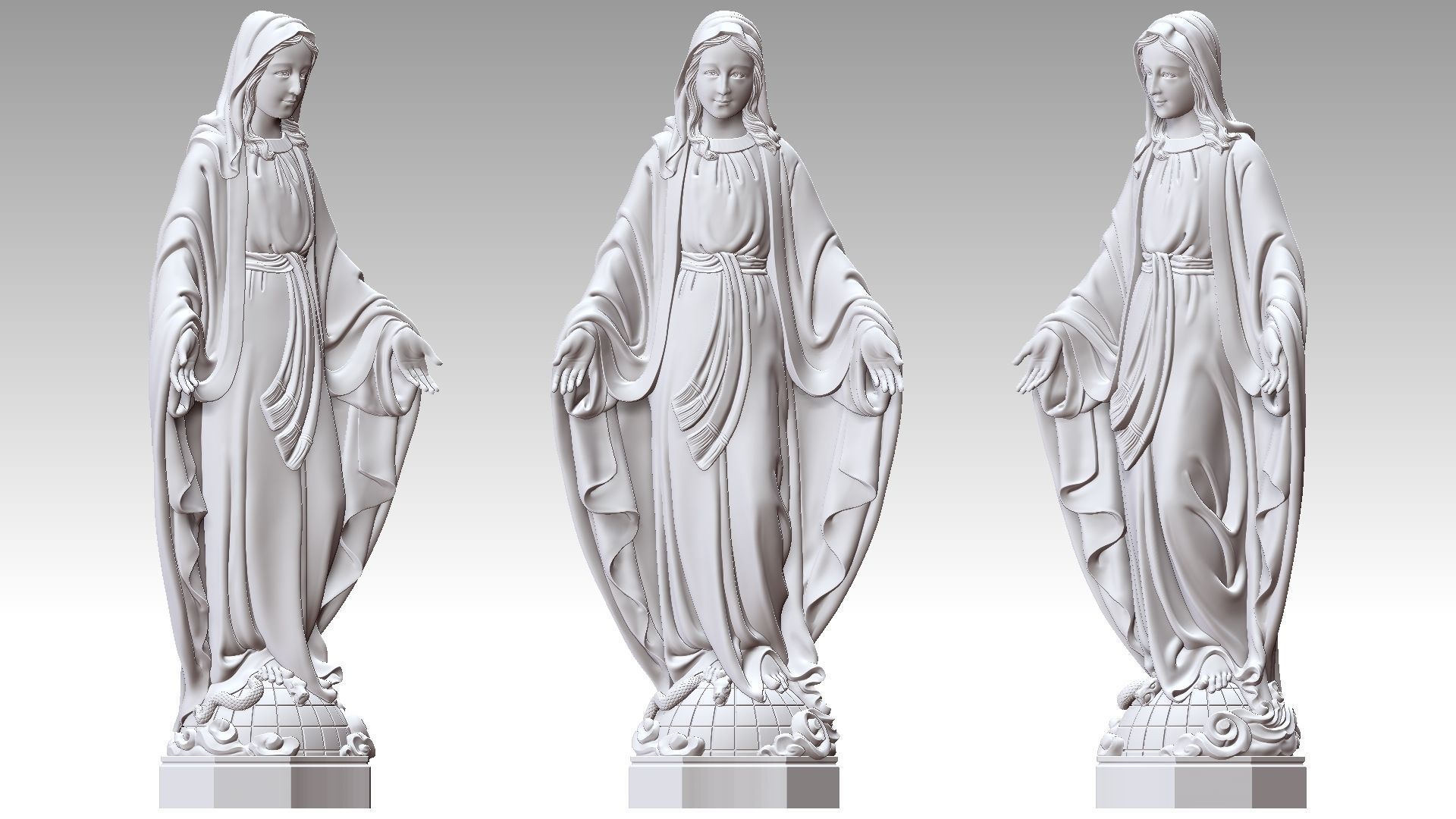 Virgin Mary of Grace 3D print model_8