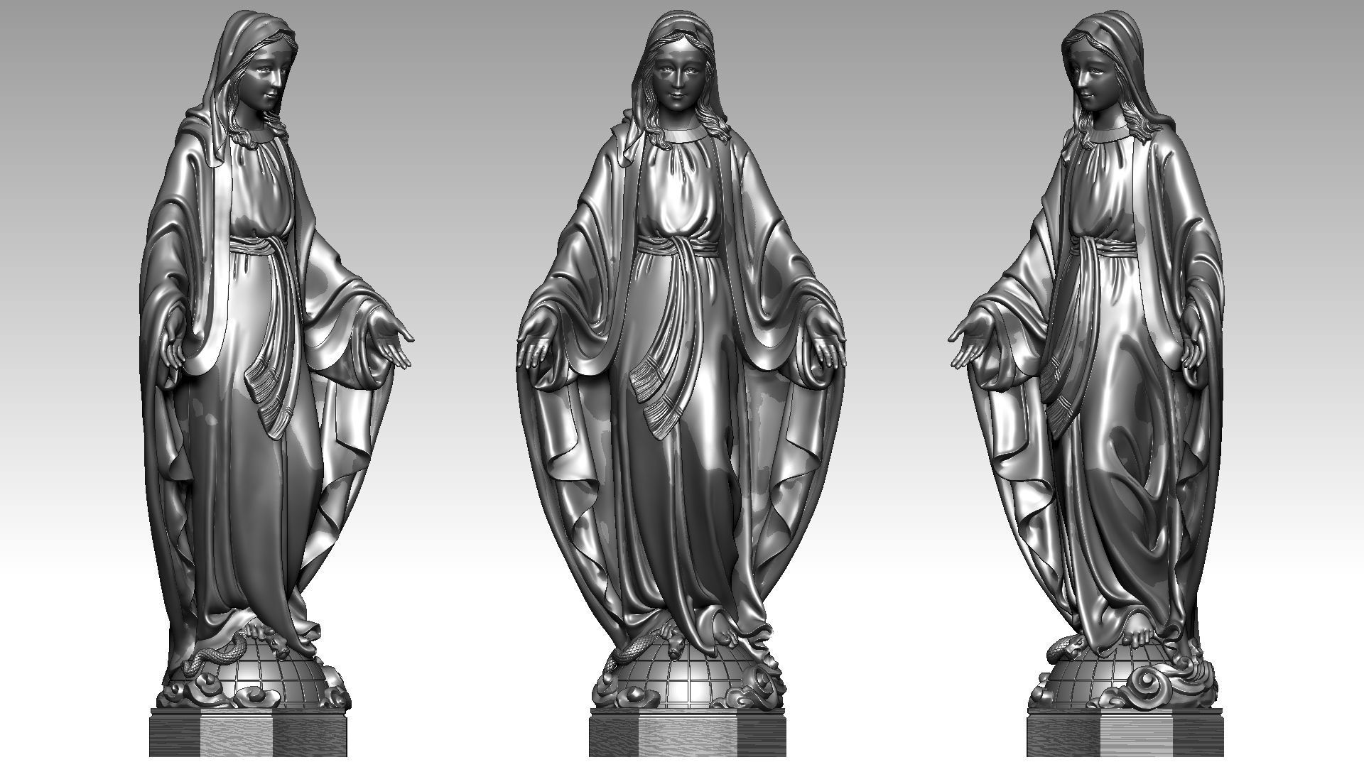 Virgin Mary of Grace 3D print model_3