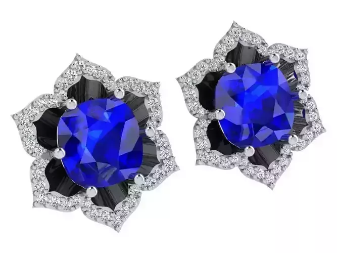 Flower Sapphire Earrings 4190