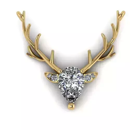 Jeweled deer necklace pendant