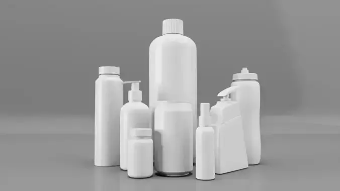 Plastic Bottle Collection Low-poly   3D model