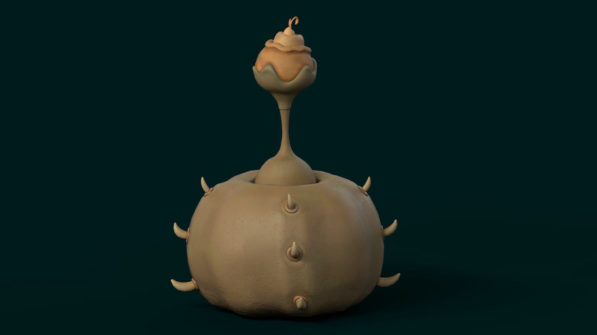 Stylized Alien Pumpkin Low-poly 3D model_10