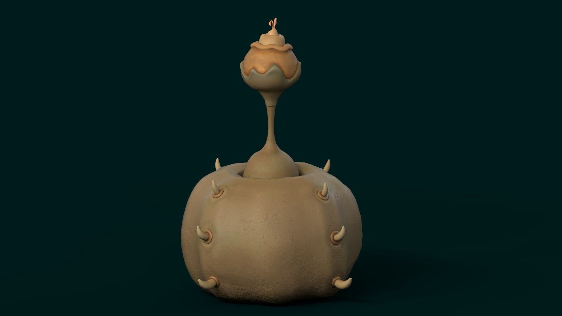 Stylized Alien Pumpkin Low-poly 3D model_11