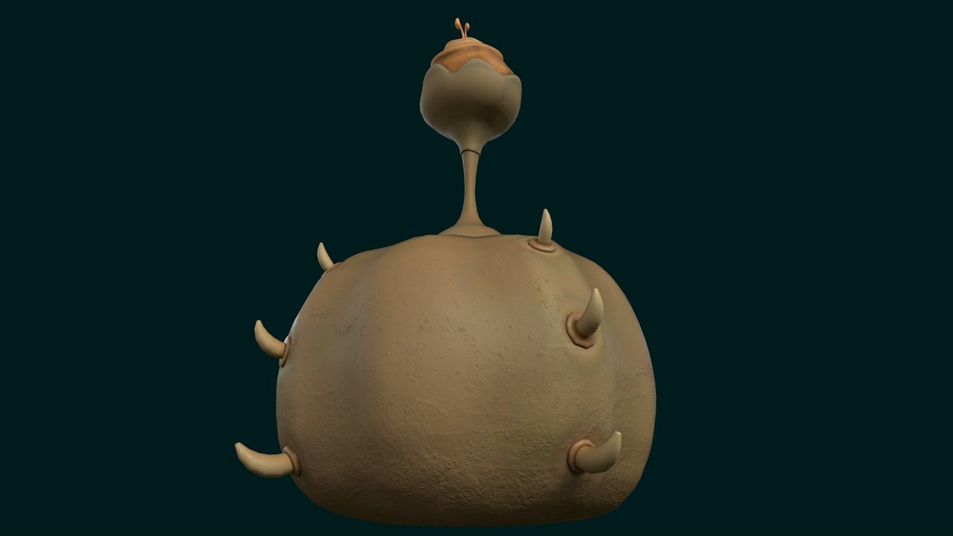 Stylized Alien Pumpkin Low-poly 3D model_8