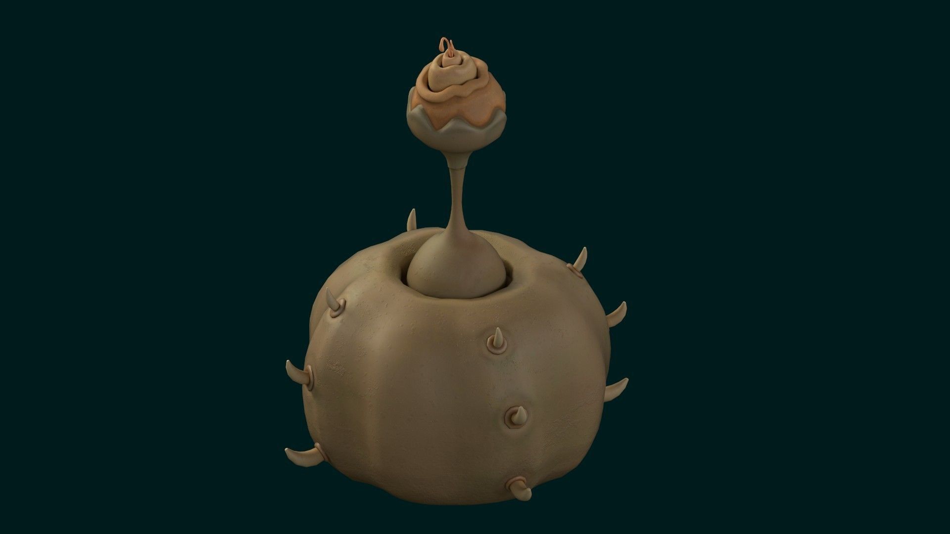 Stylized Alien Pumpkin Low-poly 3D model_6