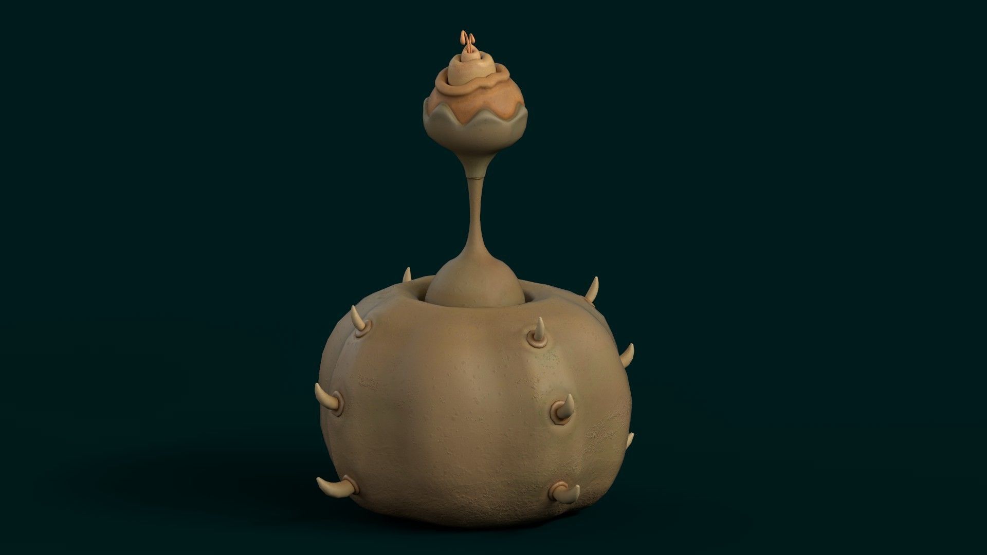 Stylized Alien Pumpkin Low-poly 3D model_13
