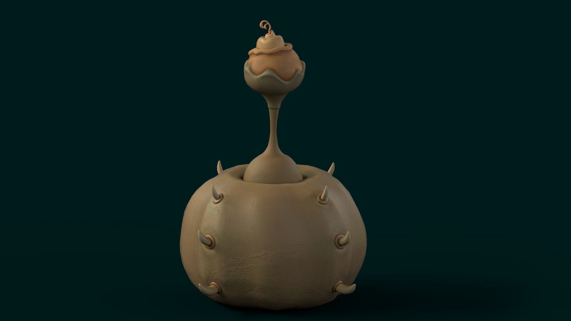 Stylized Alien Pumpkin Low-poly 3D model_12