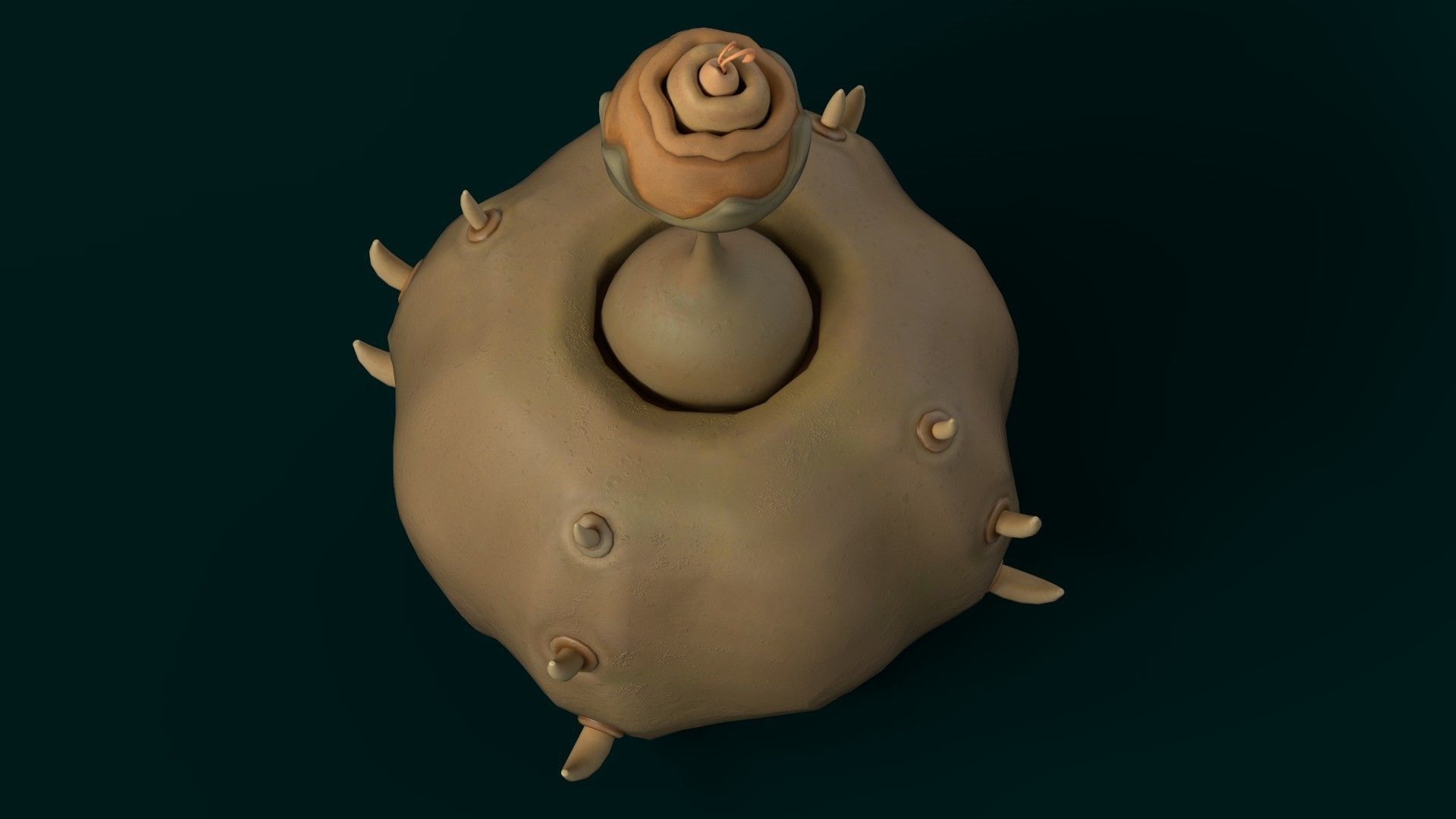 Stylized Alien Pumpkin Low-poly 3D model_16