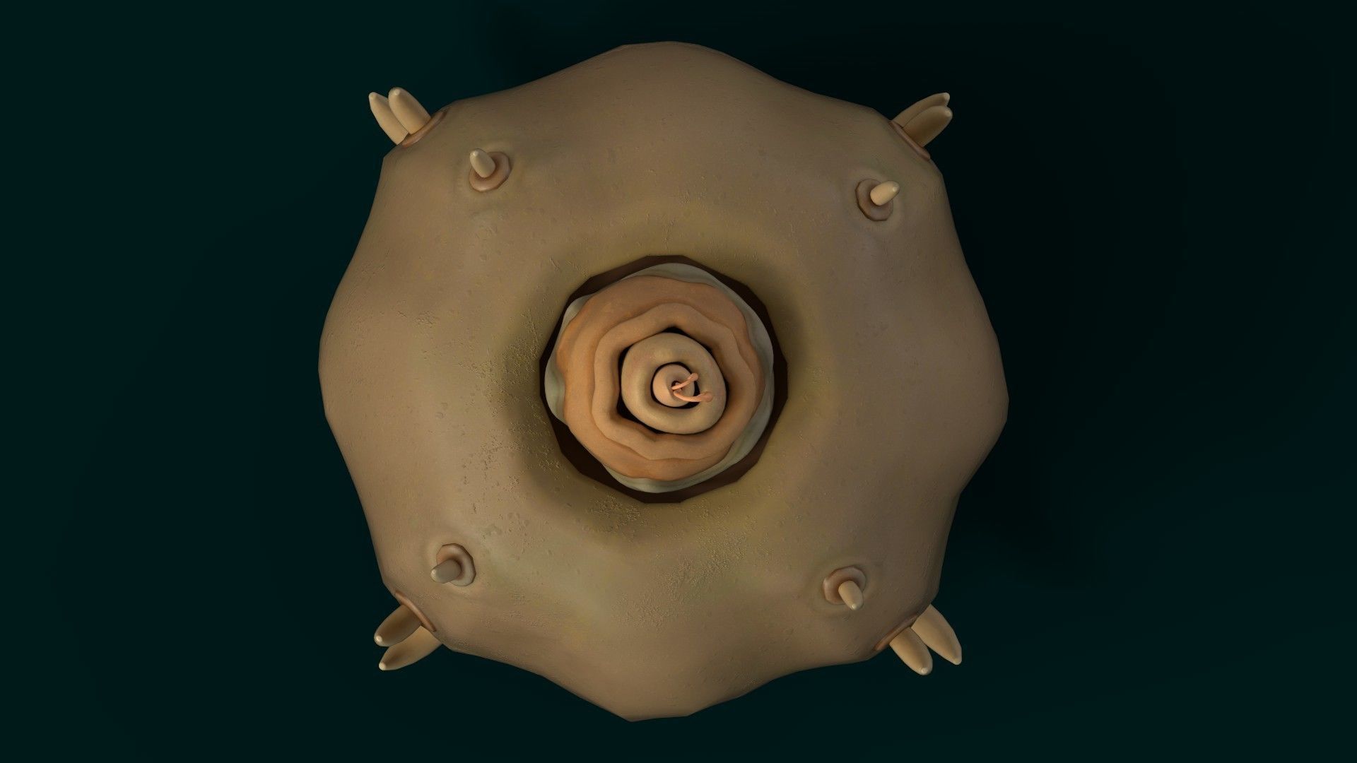 Stylized Alien Pumpkin Low-poly 3D model_3