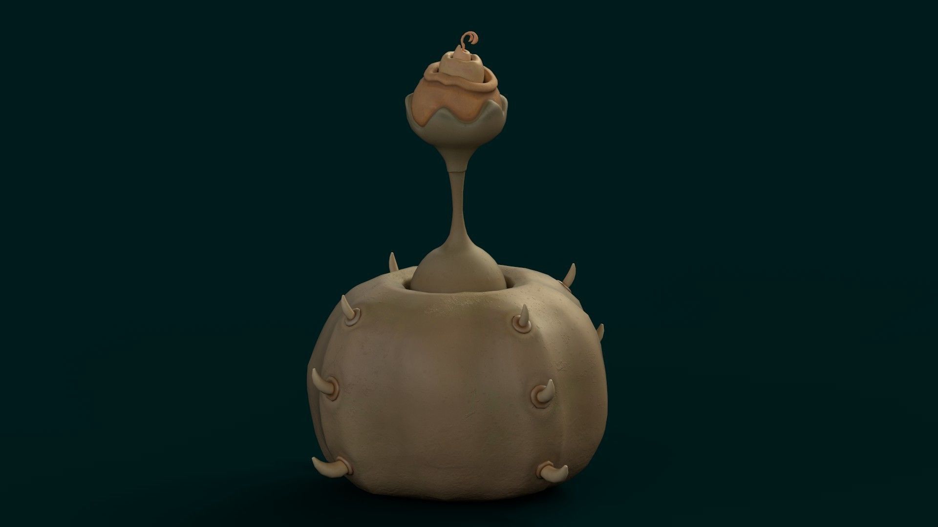 Stylized Alien Pumpkin Low-poly 3D model_9