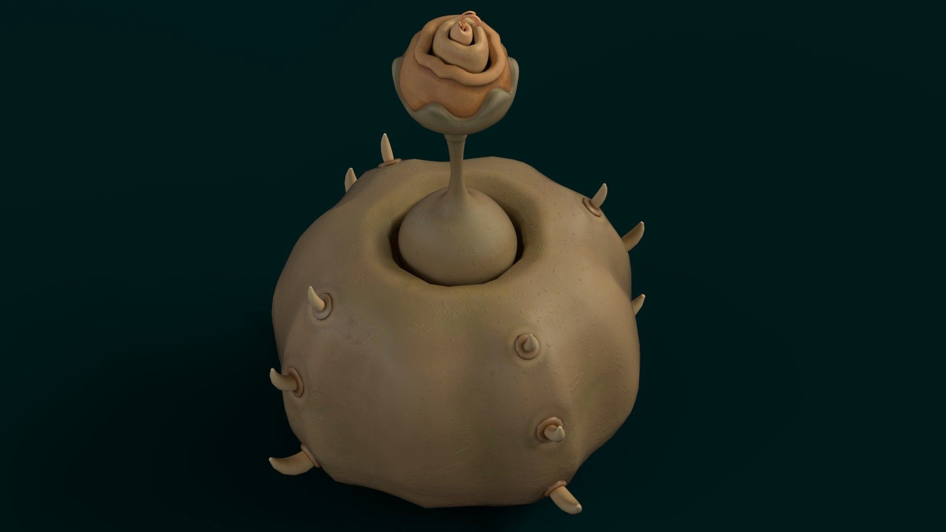 Stylized Alien Pumpkin Low-poly 3D model_15