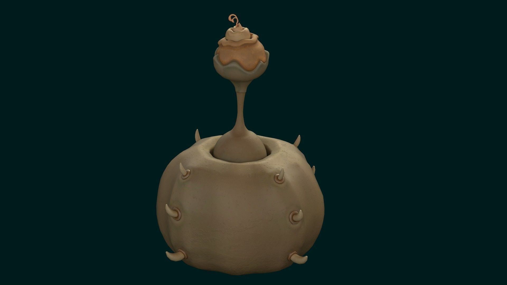 Stylized Alien Pumpkin Low-poly 3D model_7