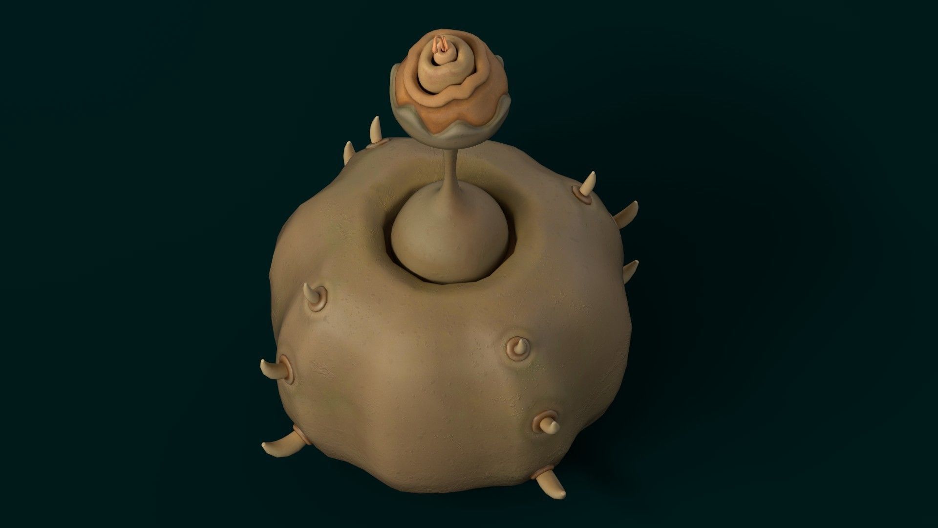 Stylized Alien Pumpkin Low-poly 3D model_14