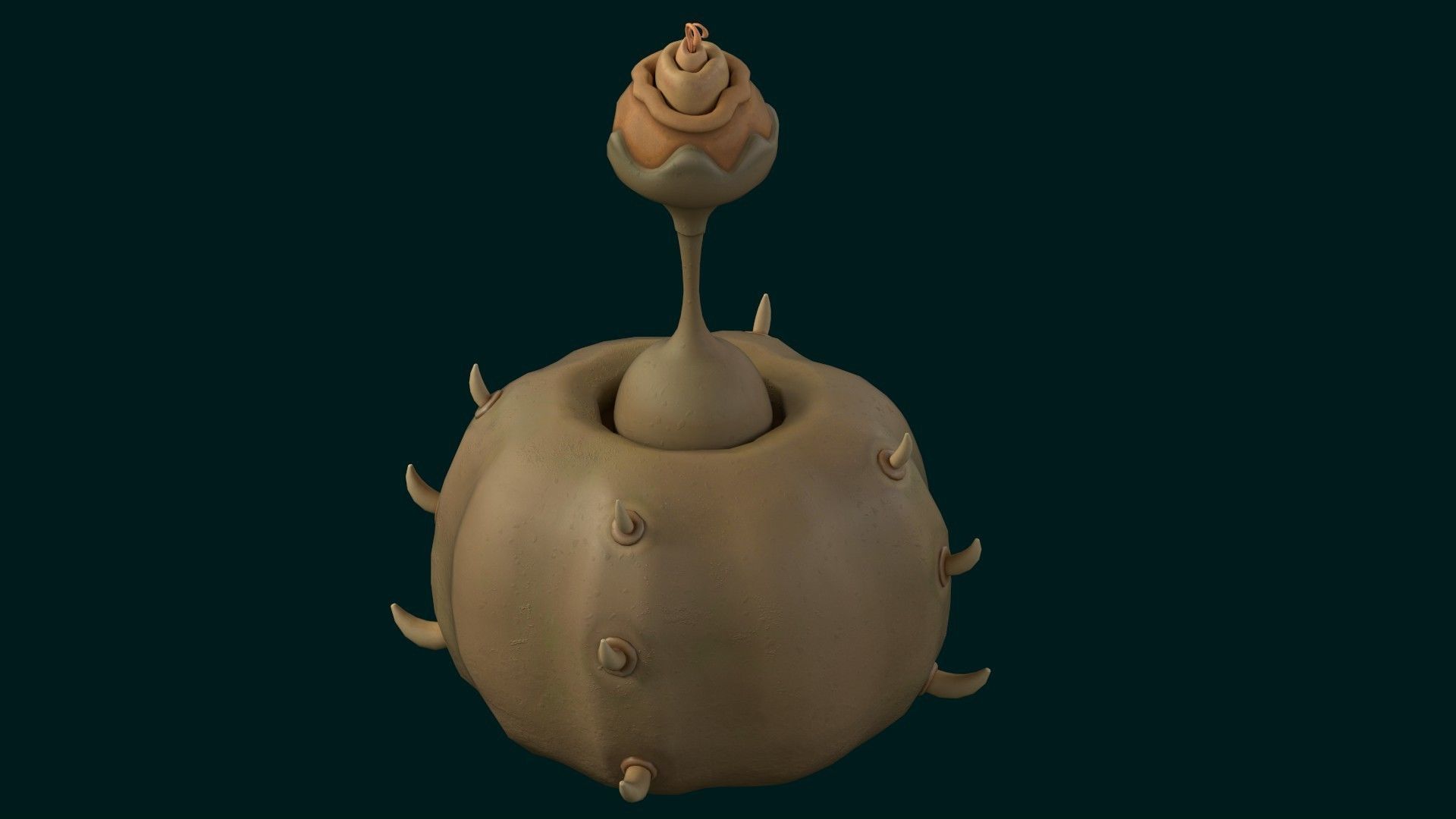 Stylized Alien Pumpkin Low-poly 3D model_5