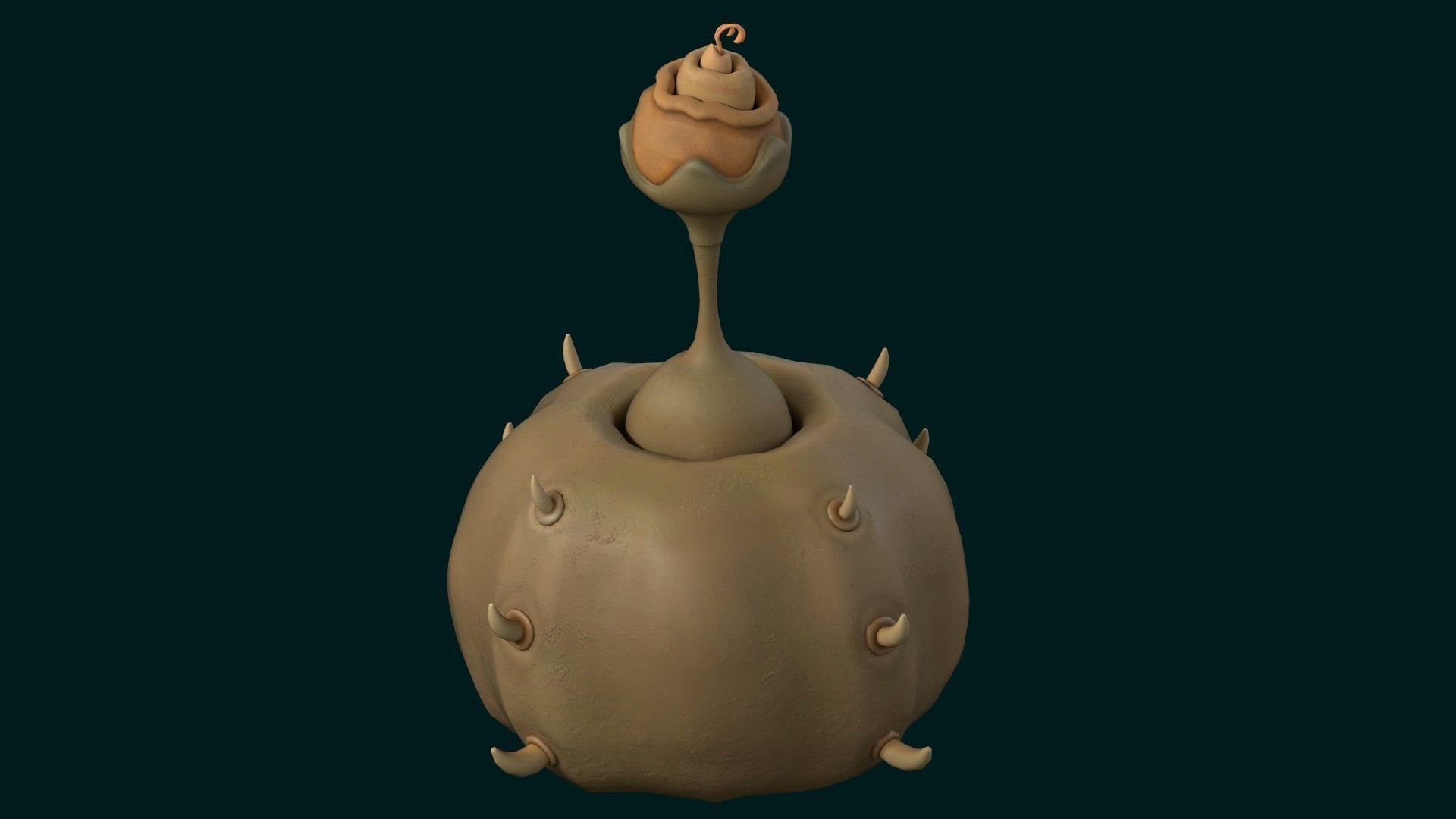 Stylized Alien Pumpkin Low-poly 3D model_4