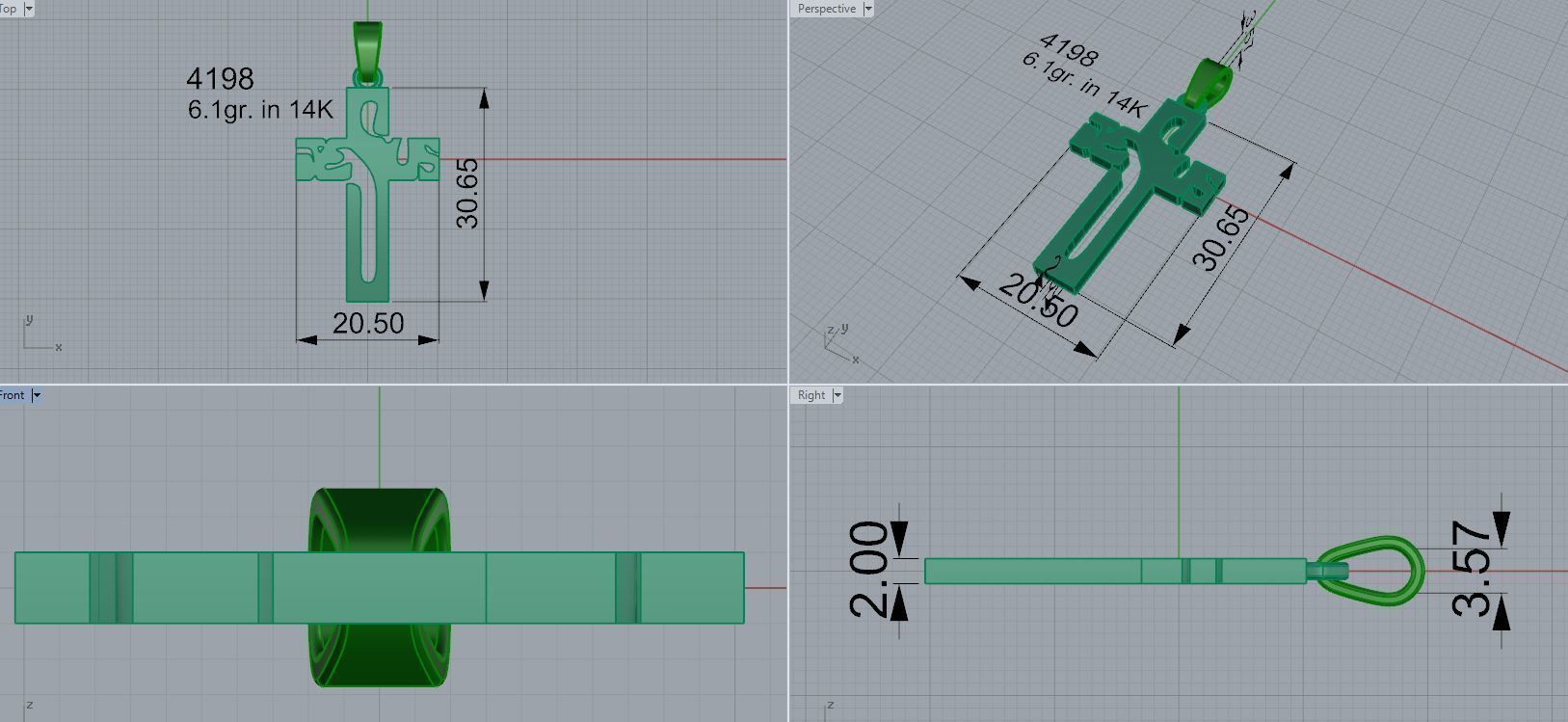 Unique Cross Pendant 4198 3D print model_4