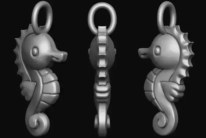 Cute Seahorse pendant 3D print model