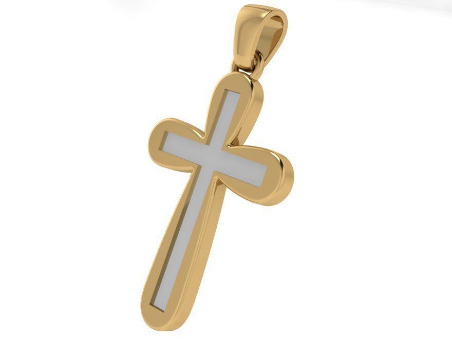 Rounded Cross Pendant 4204 3D print model_2