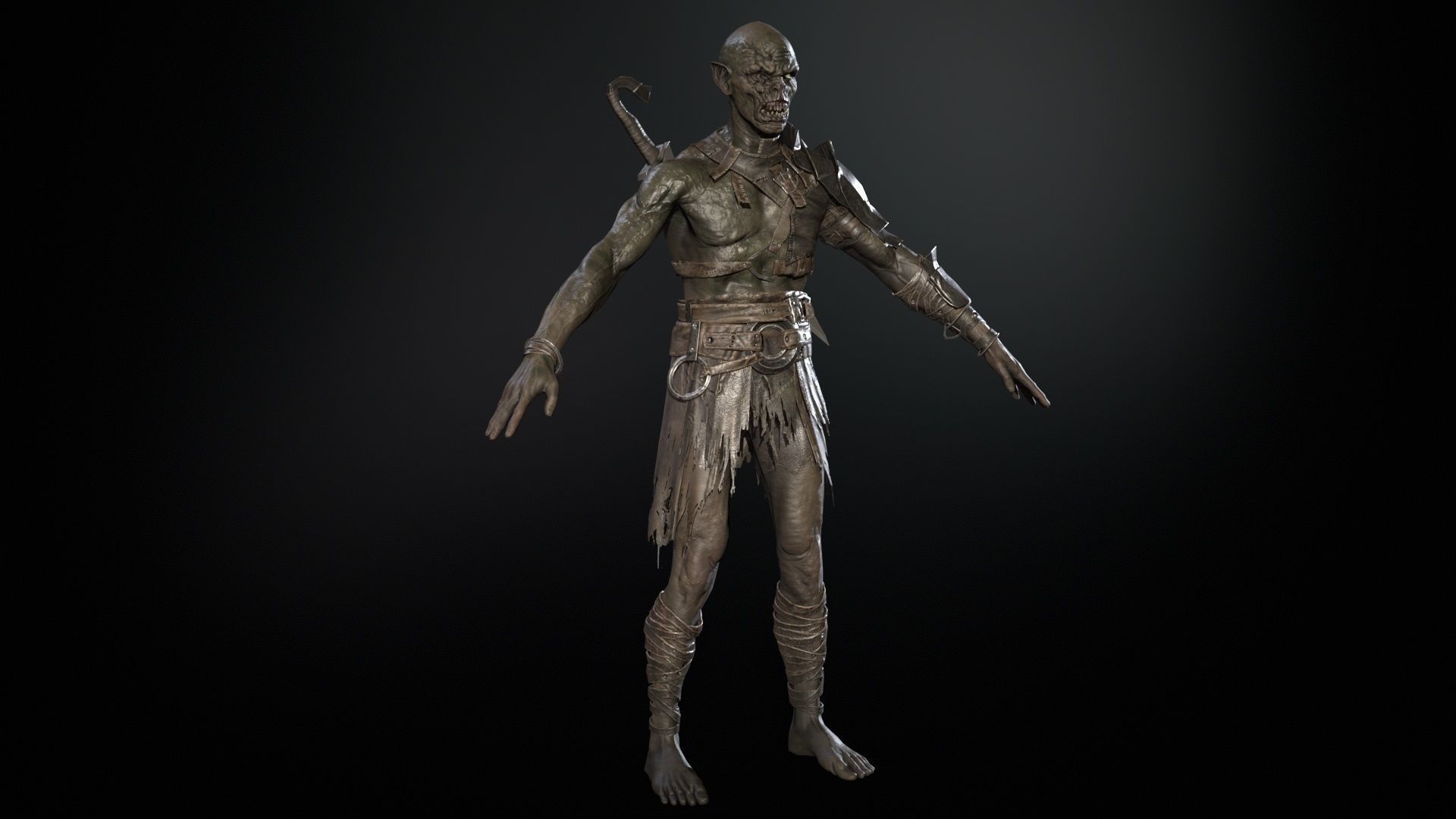 SkinnyOrc 6 Low-poly 3D model_7