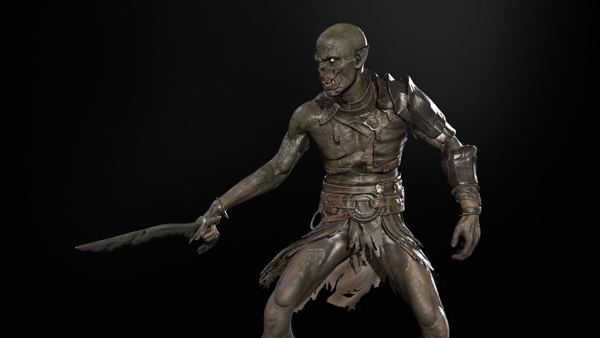 SkinnyOrc 6 Low-poly 3D model_14
