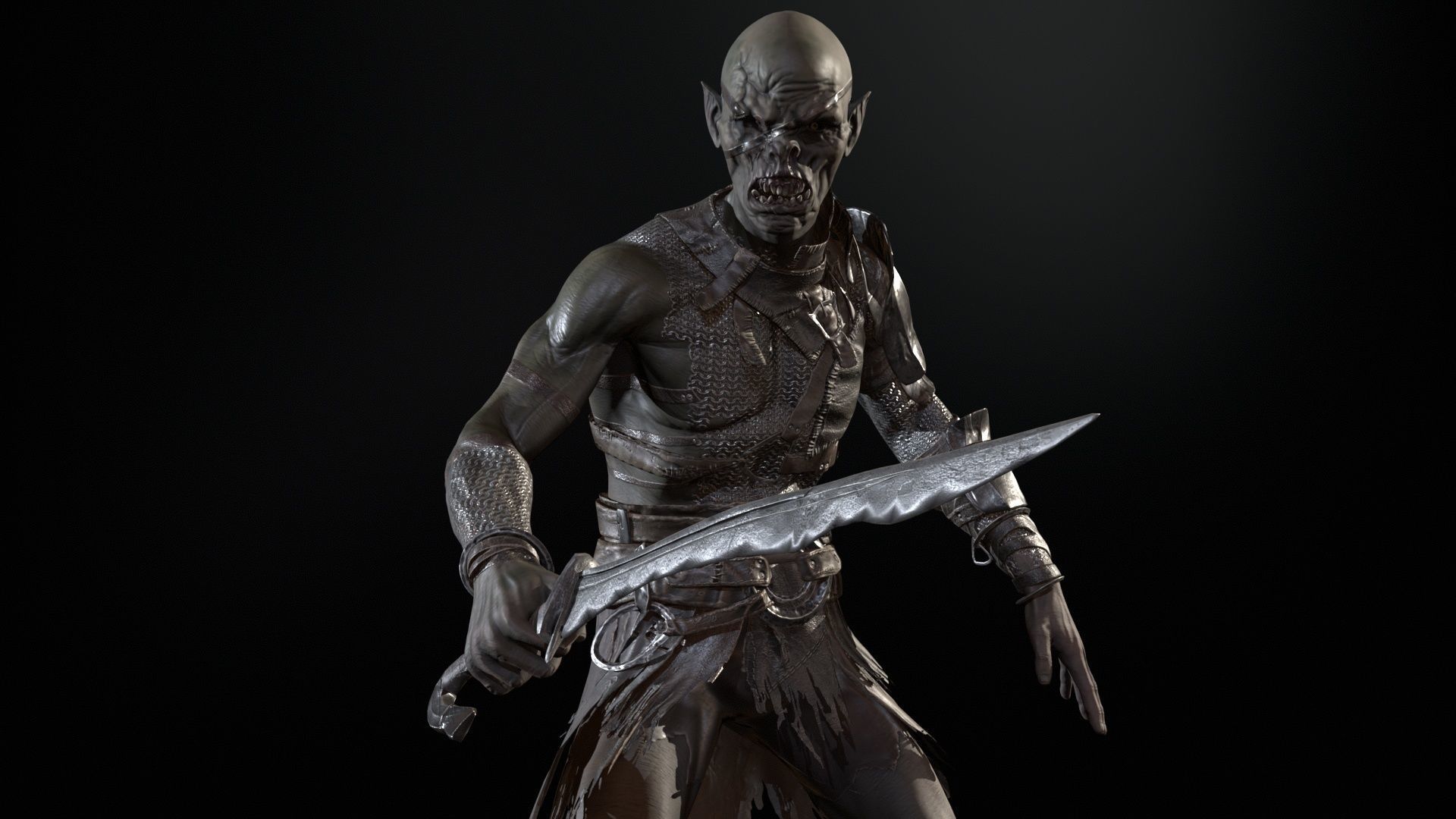 SkinnyOrc 6 Low-poly 3D model_26
