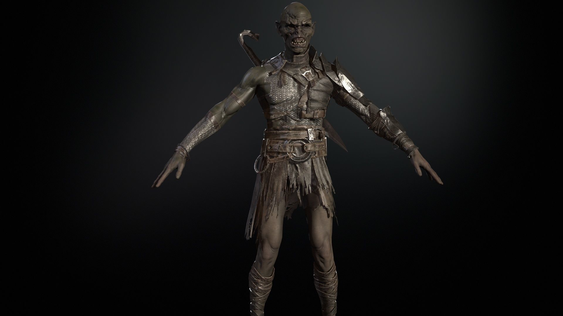 SkinnyOrc 6 Low-poly 3D model_8