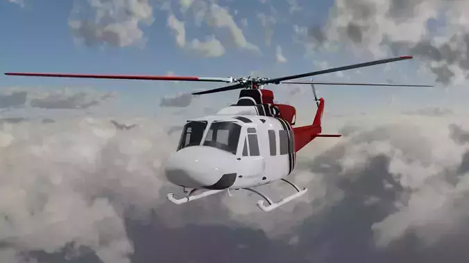  Helicopter red 3D Model