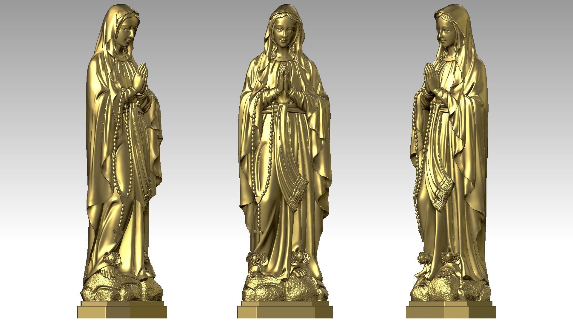 Virgin Mary of Lourdes 2 3D print model_10