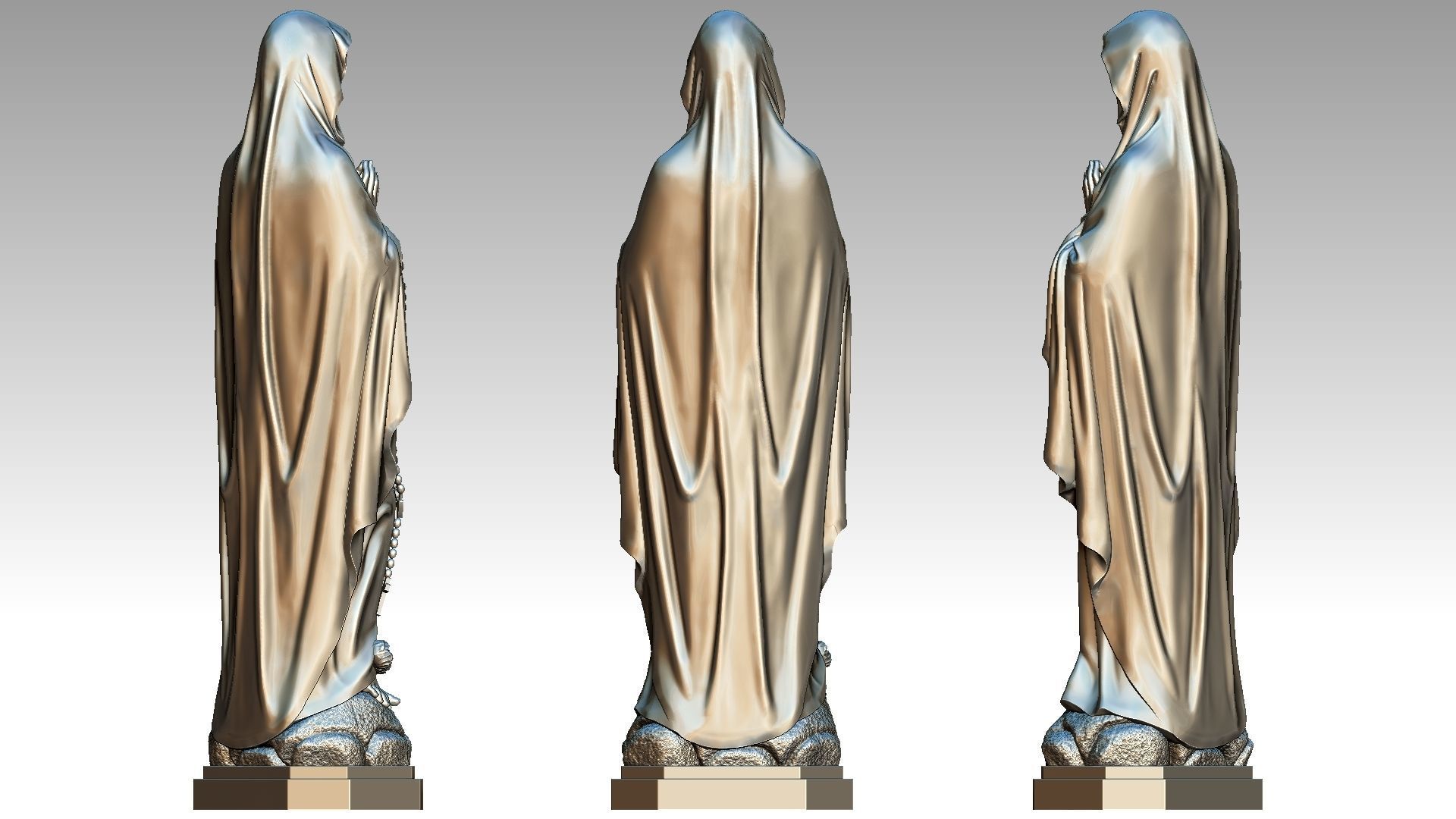 Virgin Mary of Lourdes 2 3D print model_5