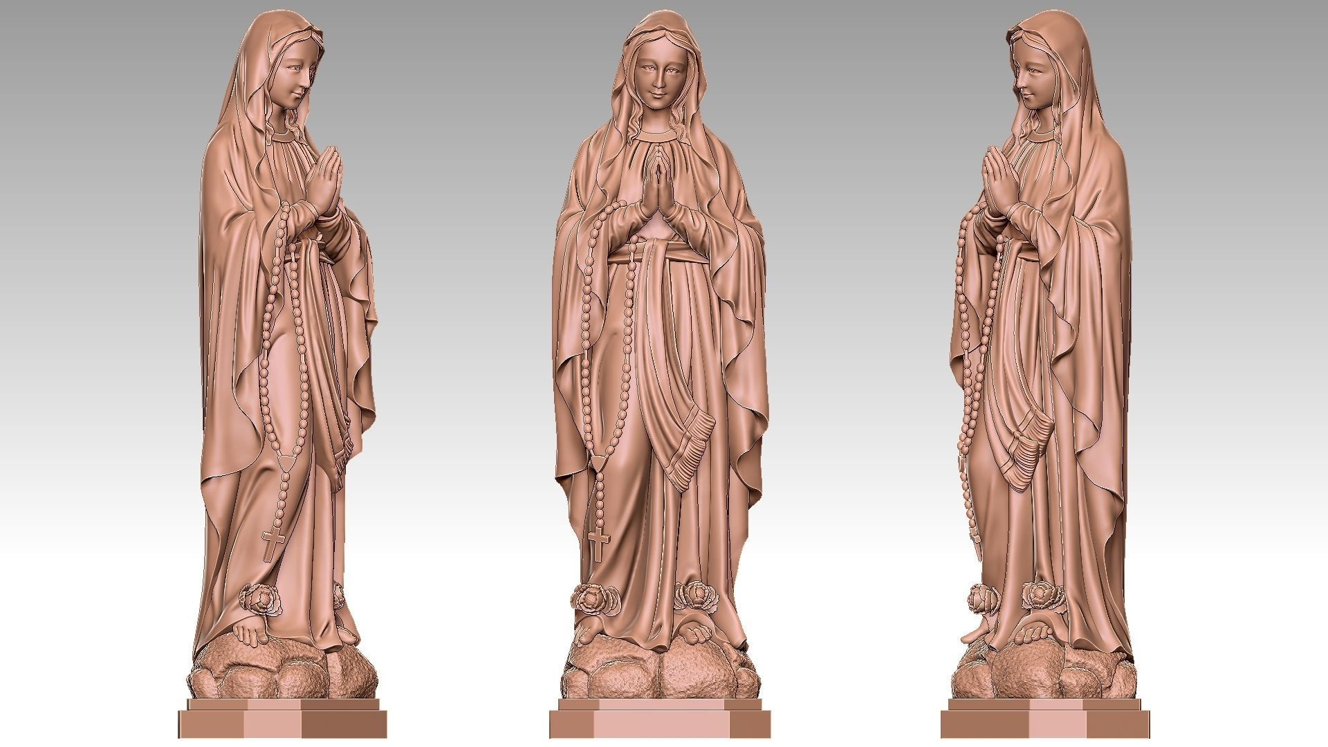 Virgin Mary of Lourdes 2 3D print model_11