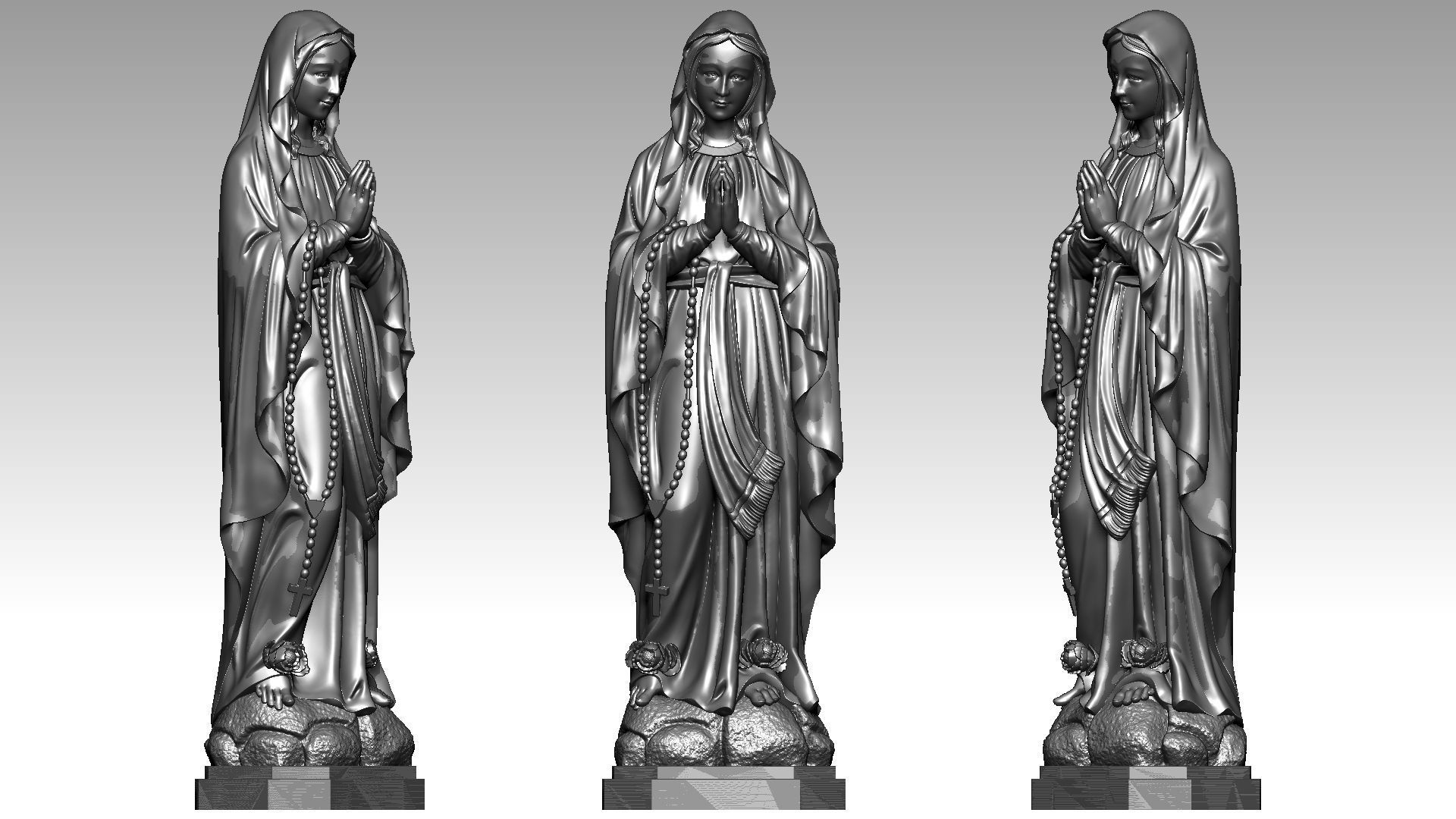 Virgin Mary of Lourdes 2 3D print model_3