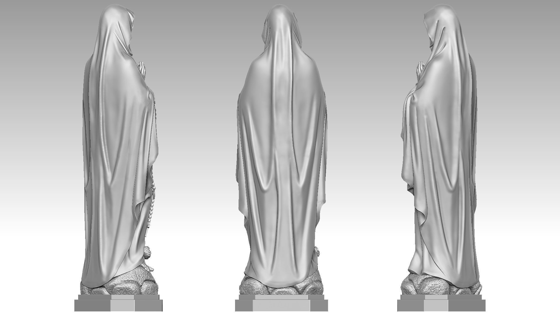 Virgin Mary of Lourdes 2 3D print model_6