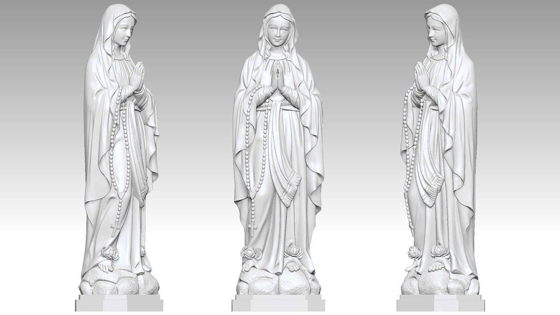 Virgin Mary of Lourdes 2 3D print model_12