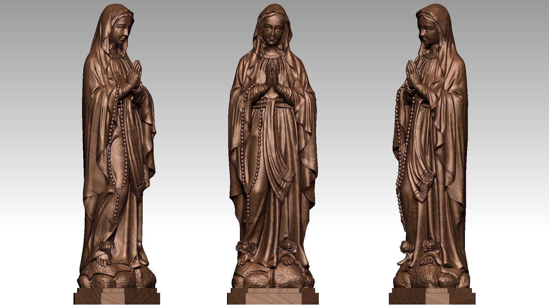 Virgin Mary of Lourdes 2 3D print model_14