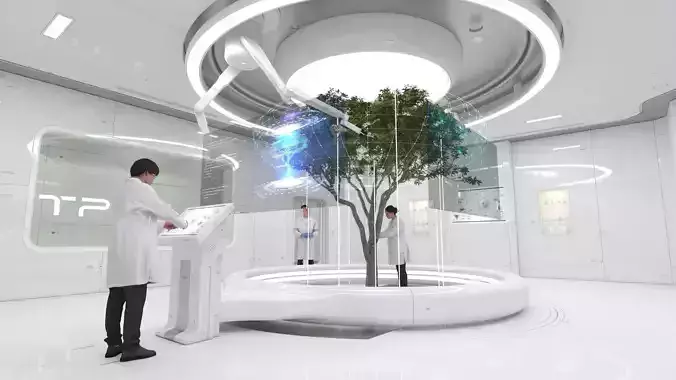 Research center conducted by Asians 3D model