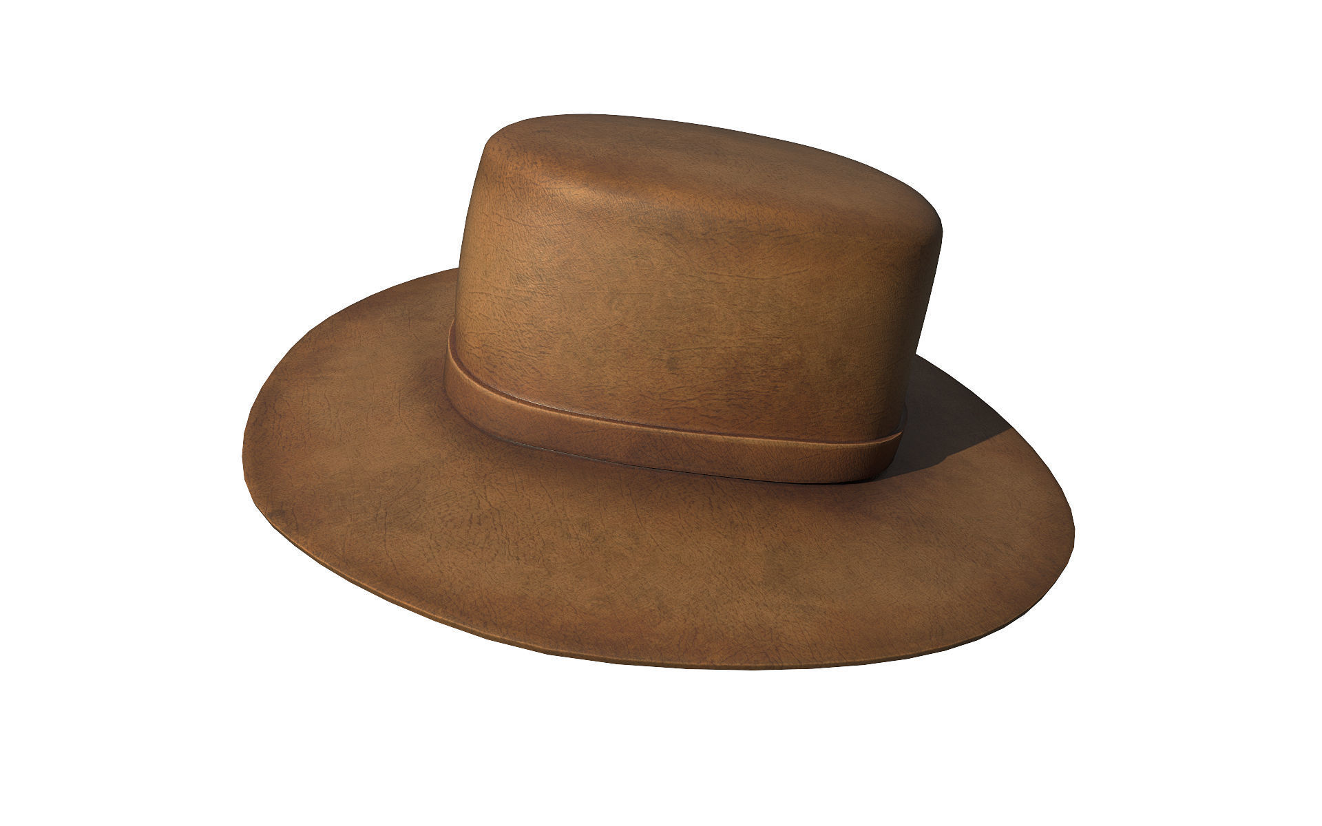 Cowboy hat Low-poly 3D model_2