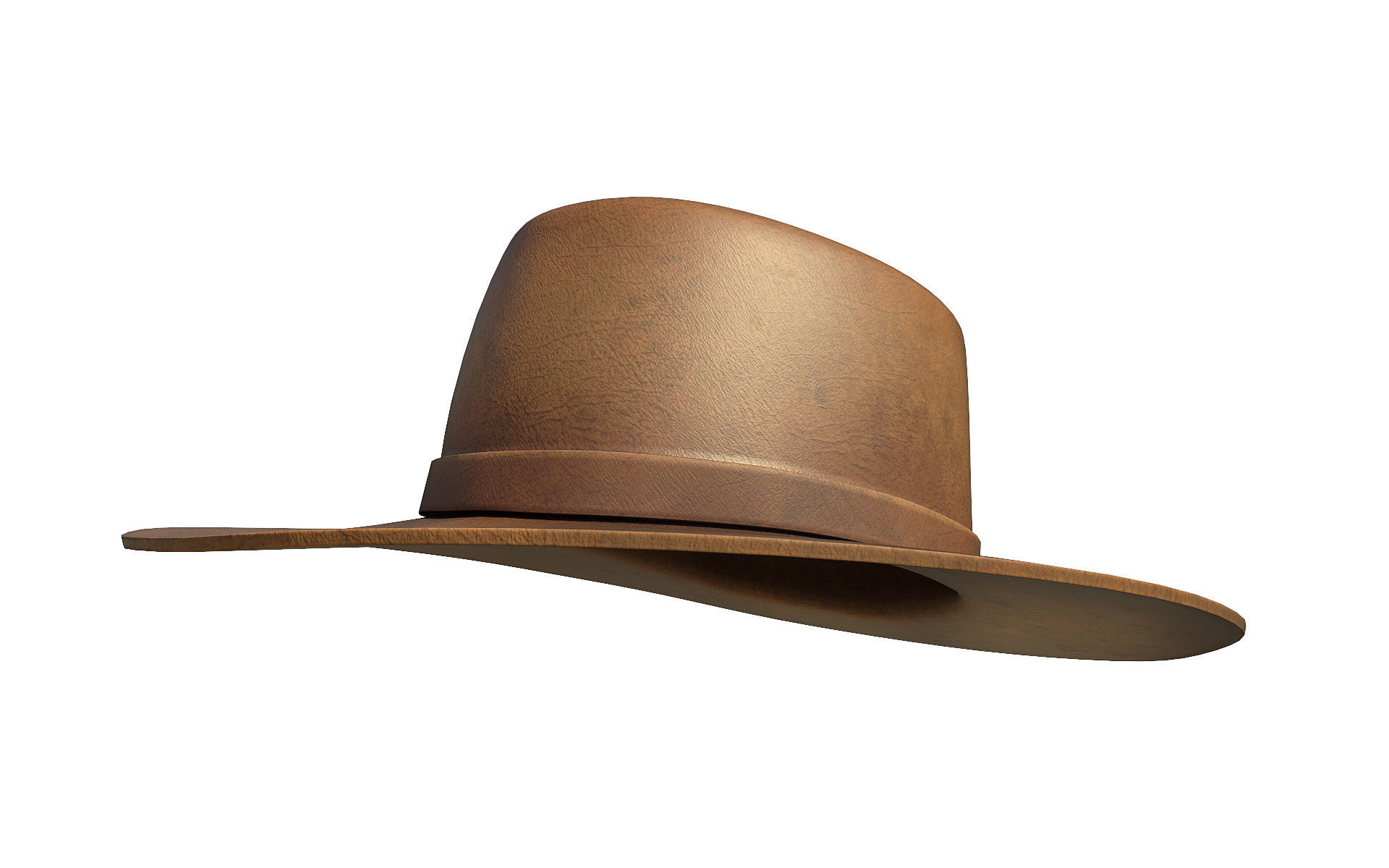 Cowboy hat Low-poly 3D model_7