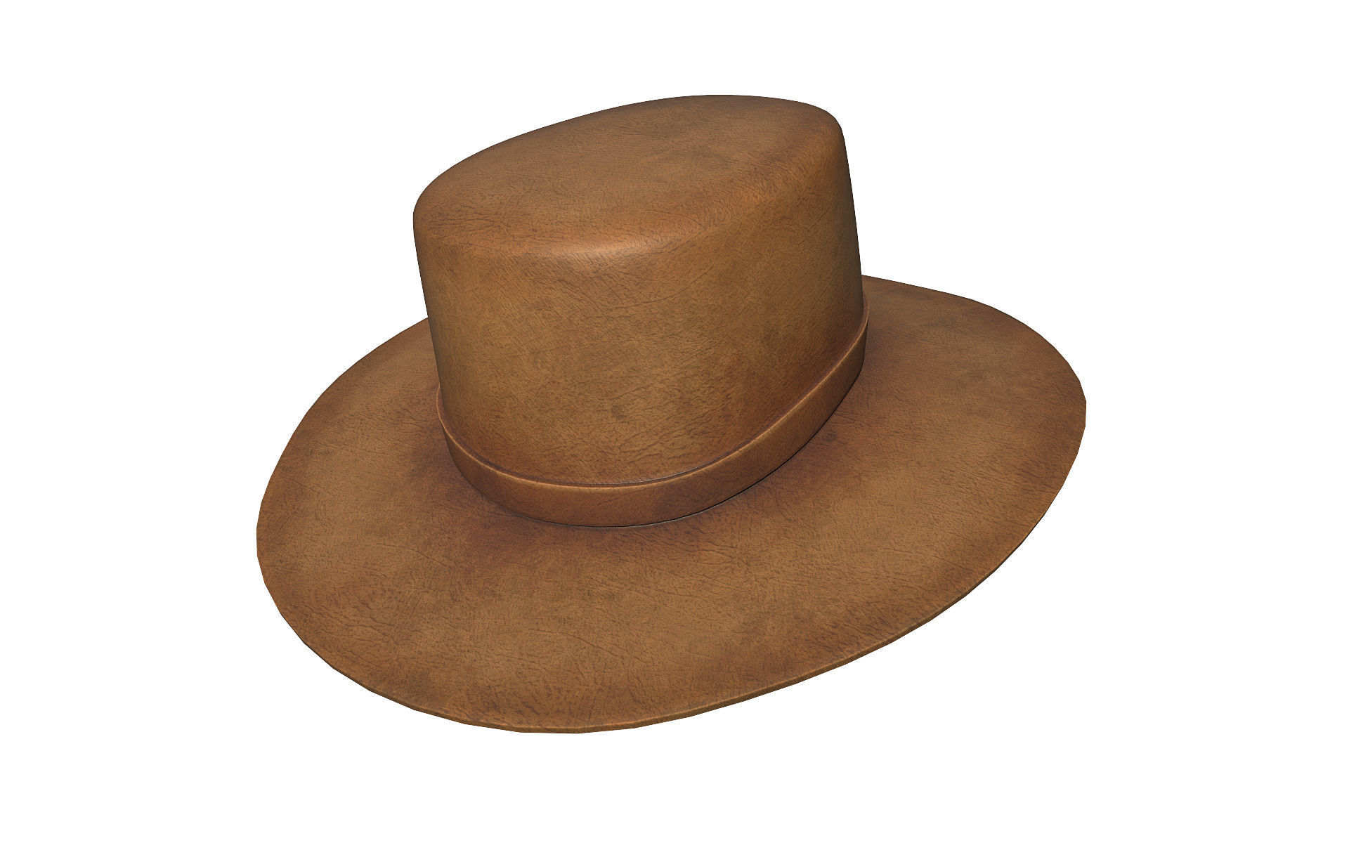 Cowboy hat Low-poly 3D model_4